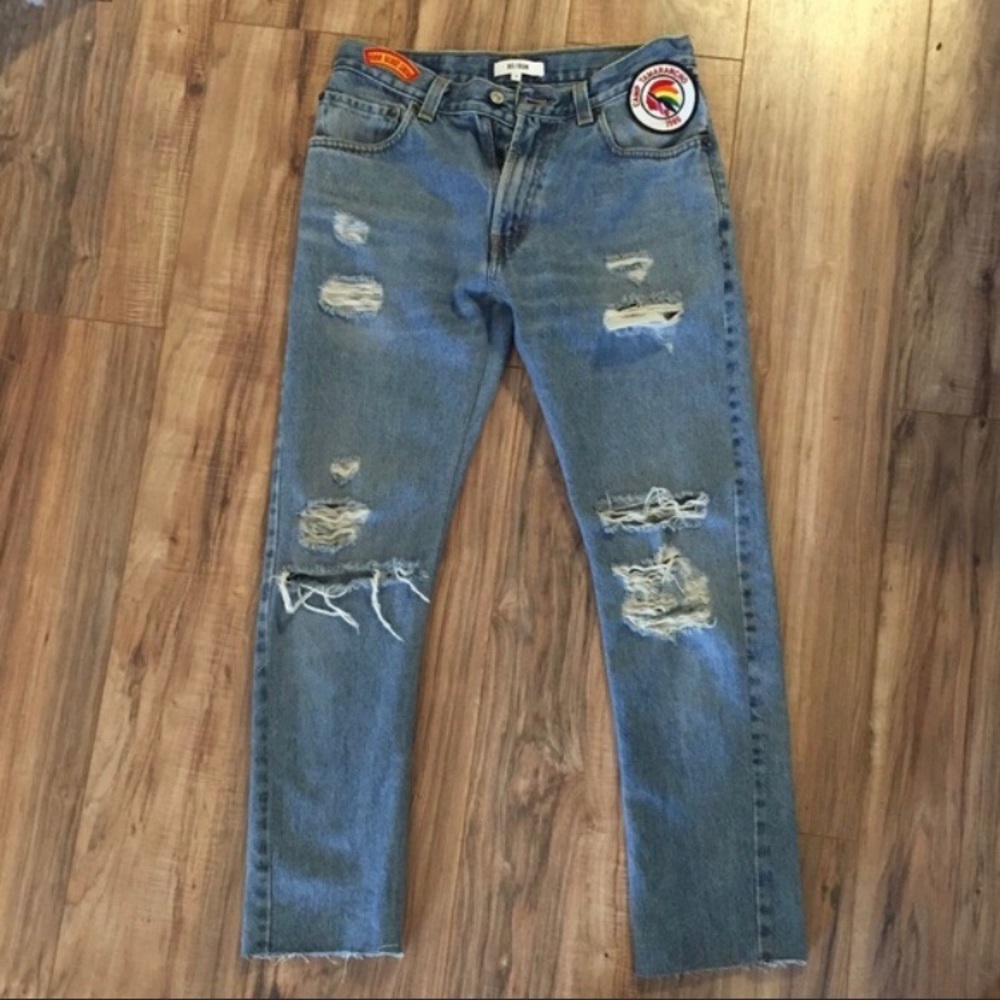 Re/done relaxed straight with patches